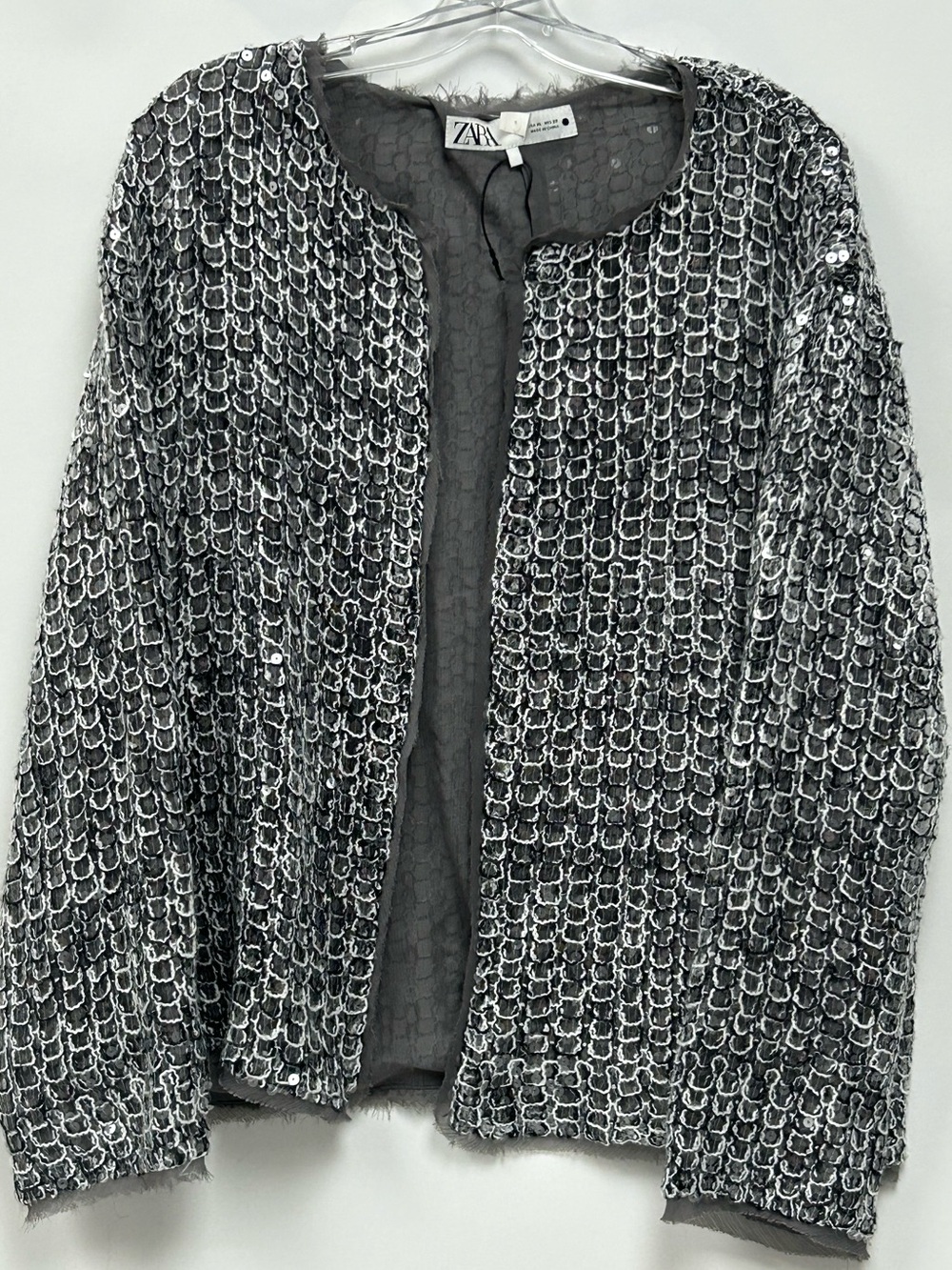 New- Zara Sequin Open-Front Women’s Jacket
